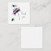 Purple Poppy Thank You Flat Notecard ノートカード (正面/裏面)