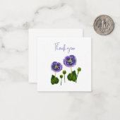 Purple Poppy Thank You Flat Notecard ノートカード (正面/裏面インサイチュ)