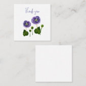 Purple Poppy Thank You Flat Notecard ノートカード (正面/裏面)