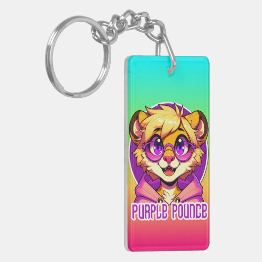 Purple Pounce キーホルダー (正面左)