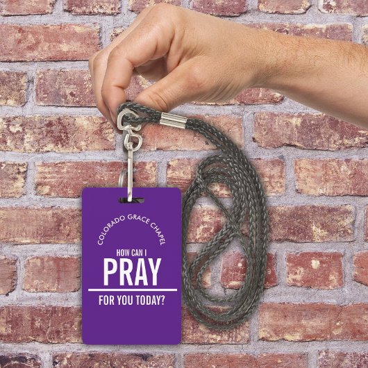 Purple prayer church volunteers id badge バッジ
