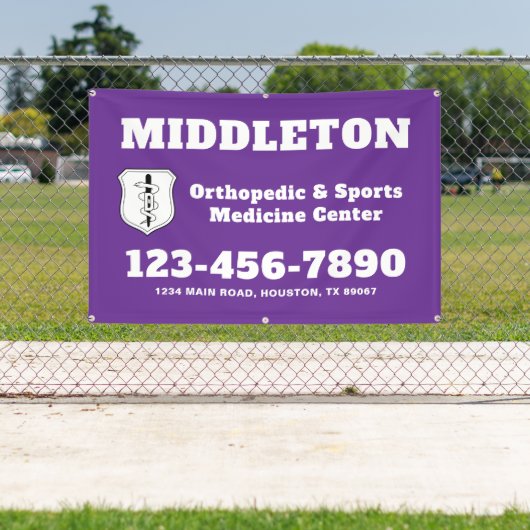 Purple Promotional Business Banner with Logo 横断幕 (インサイチュ)