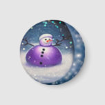 Purple Pudgy Painted Snowman マグネット<br><div class="desc">Purple Pudgy Painted Snowman

Personalize with your own custom text or redesign completely from scratch by replacing our image with your own!</div>