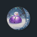 Purple Pudgy Painted Snowman マグネット<br><div class="desc">Purple Pudgy Painted Snowman

Personalize with your own custom text or redesign completely from scratch by replacing our image with your own!</div>