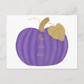 Purple Pumpkinの日付を保存するポストカードの結婚for 案内ポストカード (正面)