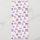 Purple Pumpkin Baby Shower Party Menu メニュー (裏面)