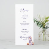 Purple Pumpkin Baby Shower Party Menu メニュー (スタンド正面)