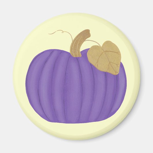 Purple Pumpkin Gold Leaf Magnets マグネット (正面)