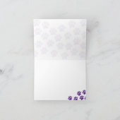 Purple Puppy Paw Prints Blank ノートカード (内部)