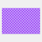 Purple & Purple Stripes & Polka Dots Fun ラッピングペーパーシート (正面2)