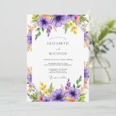 Purple Radiant Meadow Wedding 招待状 (スタンド正面)