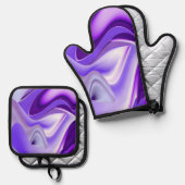 Purple Rainbow Dreams 鍋つかみ&鍋敷きセット (正面/裏面)