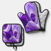 Purple Rainbow Dreams 鍋つかみ&鍋敷きセット (正面/裏面)