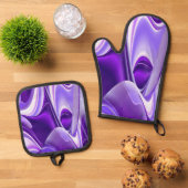 Purple Rainbow Dreams 鍋つかみ&鍋敷きセット (トップダウン)