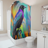 Purple Raven,  northern lights background シャワーカーテン (インサイチュ)