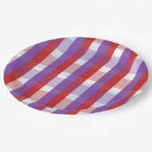 Purple, Red and Pink Gingham ペーパープレート (アングル)