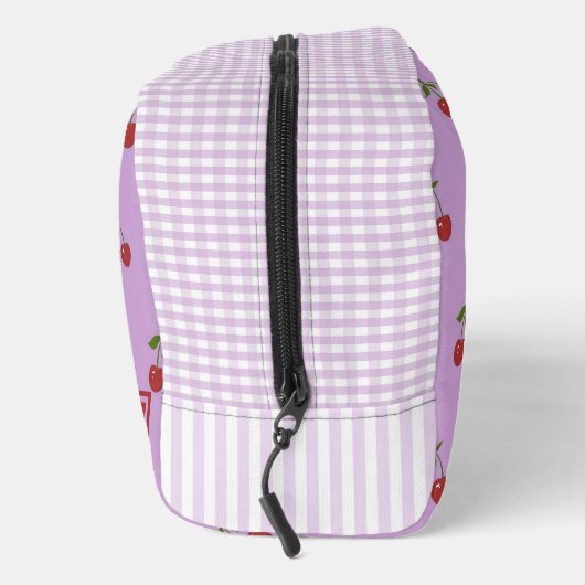 Purple & Red Cherry Gingham Pattern Simple Fruit ドップキット (右)