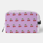 Purple & Red Cherry Gingham Pattern Simple Fruit ドップキット (裏面)