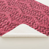 Purple red, cherry knitted sweater texture シェルパブランケット (3/4)
