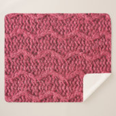 Purple red, cherry knitted sweater texture シェルパブランケット (正面(横))