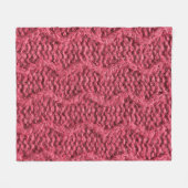 Purple red, cherry knitted sweater texture フリースブランケット (正面(横))