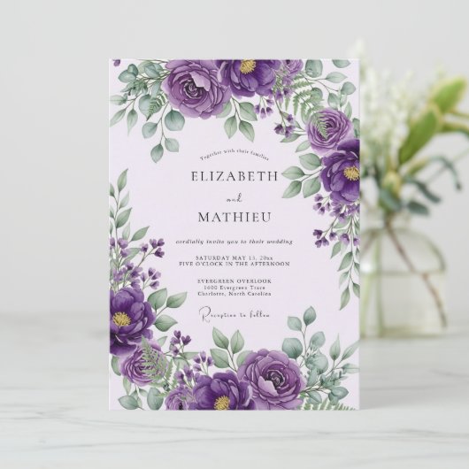 Purple Regal Spring Wedding 招待状 (スタンド正面)