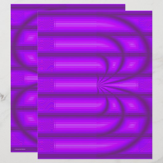 Purple Retro Cathedral Scrapbook Paper 2-Sided Pag (正面/裏面)