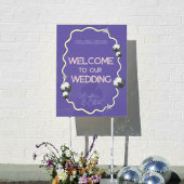 Purple Retro Disco Acrylic Wedding Welcome Sign アクリルサイン