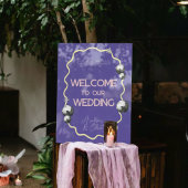 Purple Retro Disco Acrylic Wedding Welcome Sign アクリルサイン