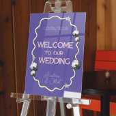 Purple Retro Disco Acrylic Wedding Welcome Sign アクリルサイン