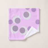 purple retro dots バスタオルセット (ウォッシュタオル)