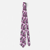 Purple retro ethnic elegant flower pattern ネクタイ (正面)
