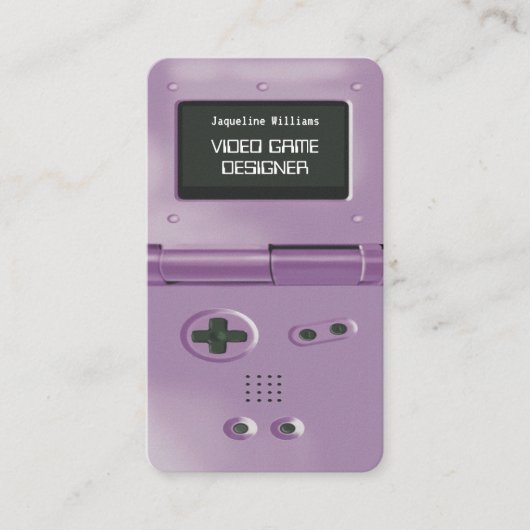 Purple Retro Style Gaming Console Game Designer 名刺 (正面)