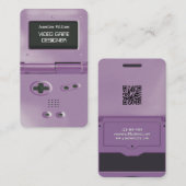 Purple Retro Style Gaming Console Game Designer 名刺 (正面/裏面)