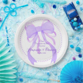 Purple Ribbon Baby Boy Shower  ペーパープレート (パーティー)