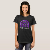 Purple Ribbon Boho Epileptic Epilepsy Awareness Mo Tシャツ (正面フル)