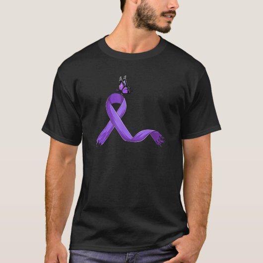 Purple Ribbon Cute  Fibromyalgia Awareness Tシャツ (正面)