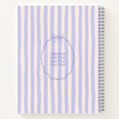 Purple Ribbon Elegant Personalized Name Custom ノートブック (裏面)