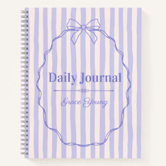 Purple Ribbon Elegant Personalized Name Custom ノートブック