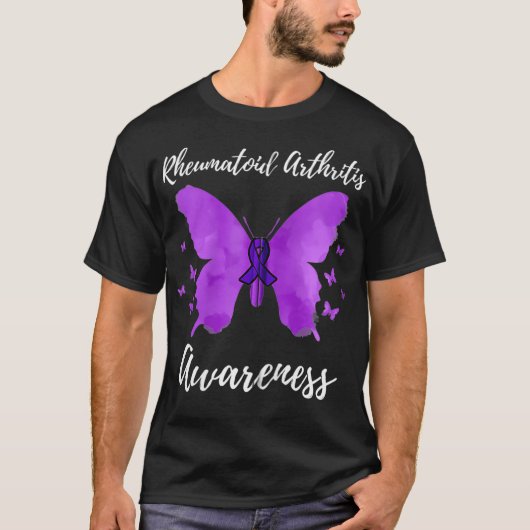 Purple Ribbon Rheumatoid Arthritis Awareness Zip  Tシャツ (正面)