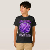 Purple ribbon the mind may not remember alzheimers tシャツ (正面フル)