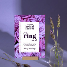 Purple Ring Hunt Bridal Shower Game Tabletop Card 招待状