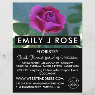 Purple Rose, Florist, Floristry Advertising チラシ