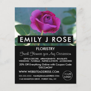 Purple Rose, Florist, Floristry Advertising チラシ