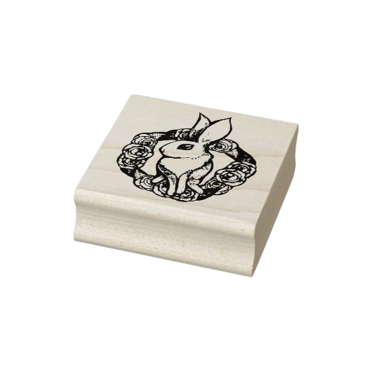 Purple Rose Rabbit Nature Lovers Easter Spring     ラバースタンプ (スタンプ)