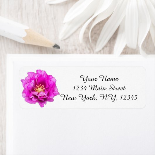 Purple Rose Return Address Label ラベル (インサイチュ)