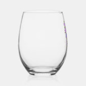 Purple Rose Ribbon 40th Birthday ステムなしワイングラス (右)