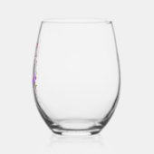 Purple Rose Ribbon 40th Birthday ステムなしワイングラス (左)