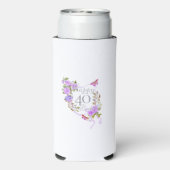 Purple Rose Ribbon 40th Birthday Cooler スリム缶クーラー (Seltzer裏面)