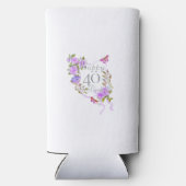 Purple Rose Ribbon 40th Birthday Cooler スリム缶クーラー (裏面)